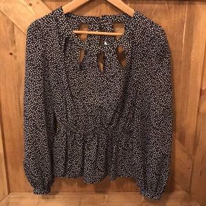 Black and white heart blouse.